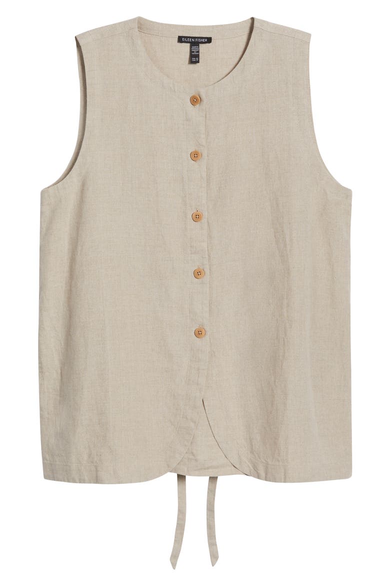 Organic Linen Long Vest, Alternate, color, UNDYED NATURAL
