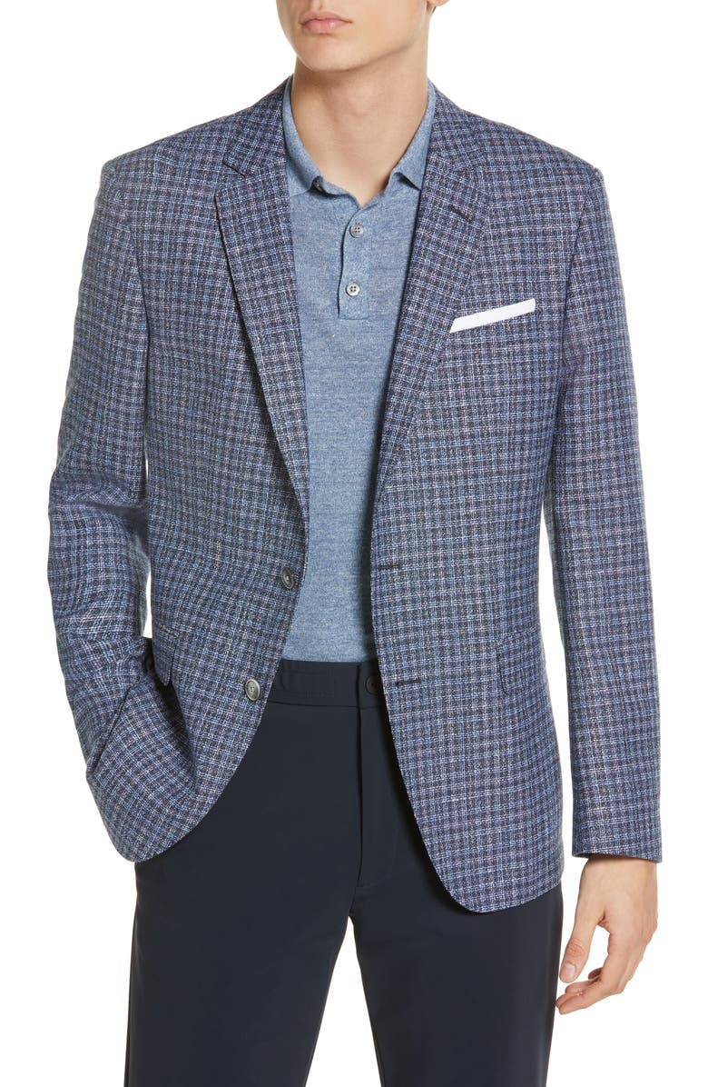 BOSS Hugo Boss Hutson Plaid Wool Blend Sport Coat, Main, color, 