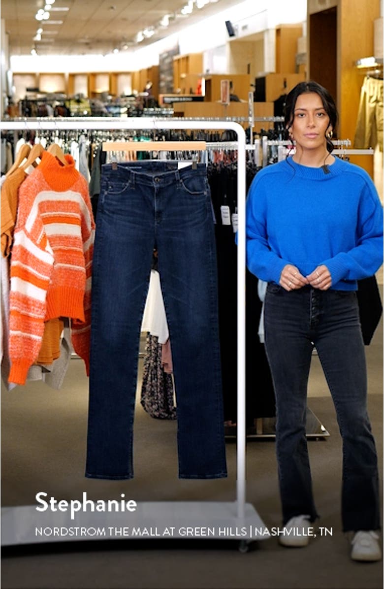 Mari High Waist Stretch Slim Straight Leg Jeans, sales video thumbnail