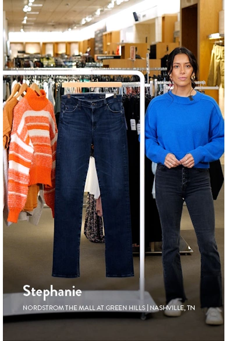 Mari High Waist Stretch Slim Straight Leg Jeans video