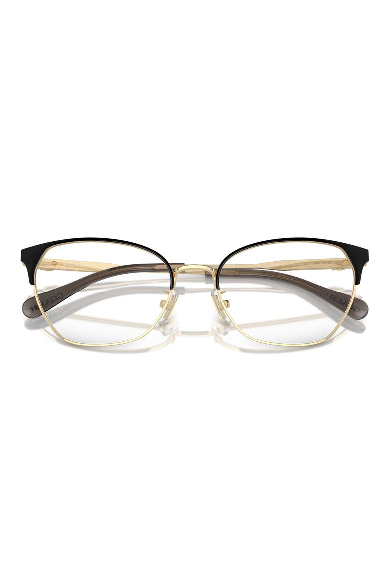 54mm Cat Eye Optical Glasses, Alternate, color, LIGHT GOLD / BLACK / DEMO LENS