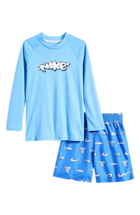 Kids' Hydroguard + Long Sleeve Rashguard & Shorts Set (Little Kid)