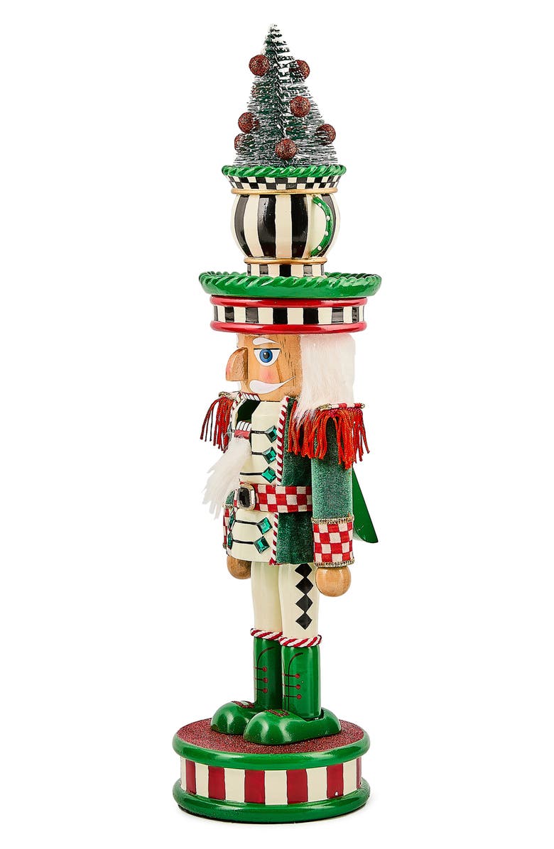 MACKENZIE CHILDS Check It Out Teacup Nutcracker, Alternate, color, Green