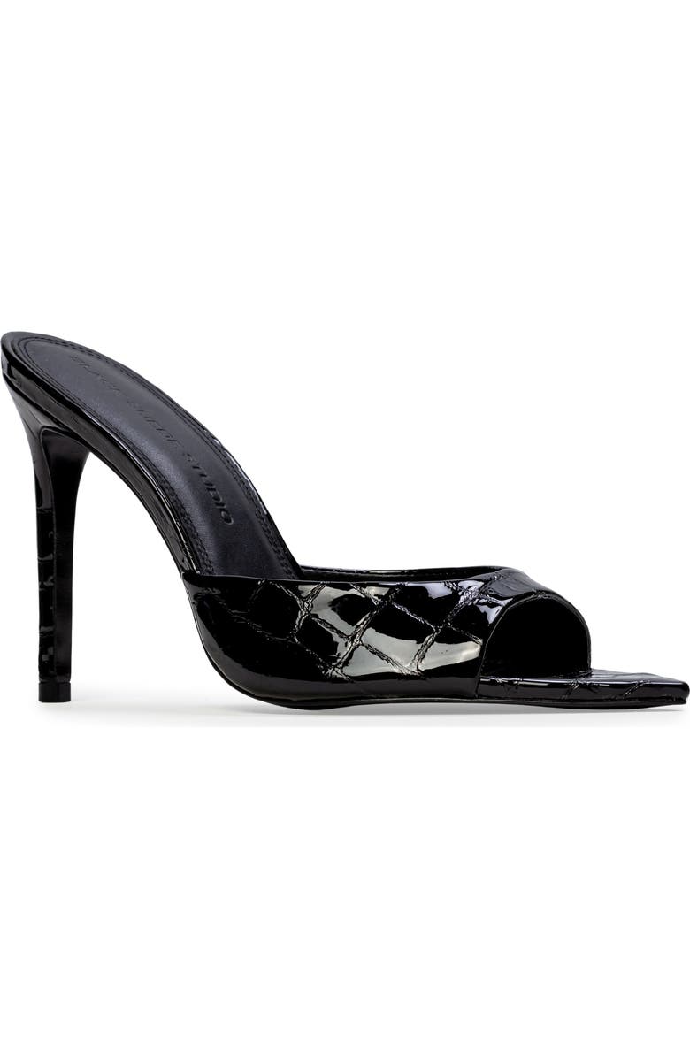 BLACK SUEDE STUDIO Brea 100 Croc Mule, Alternate, color, Black Croc Patent Leather