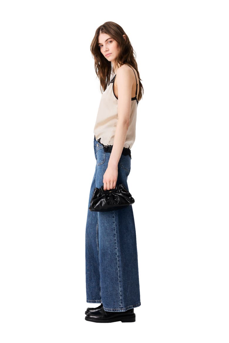 Wide-leg jeans with patch pockets, Alternate, color, Blue