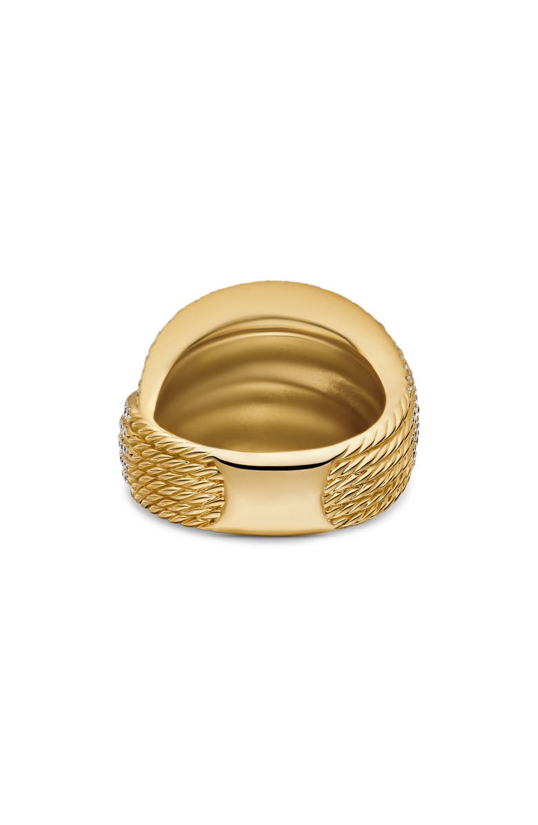 David Yurman Origami Crossover Ring in 18K Yellow Gold with Diamonds, Alternate, color, 