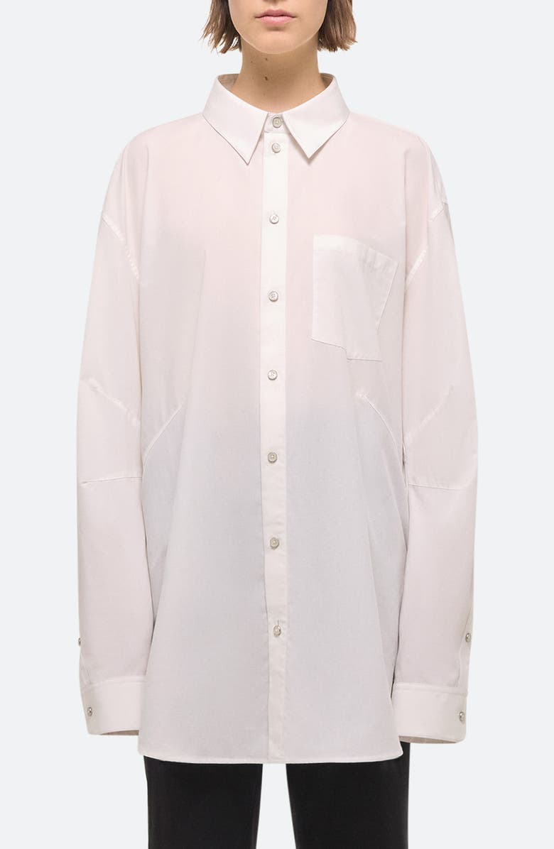 Helmut Lang Apex Cotton Button-Up Shirt, Main, color, White - 100