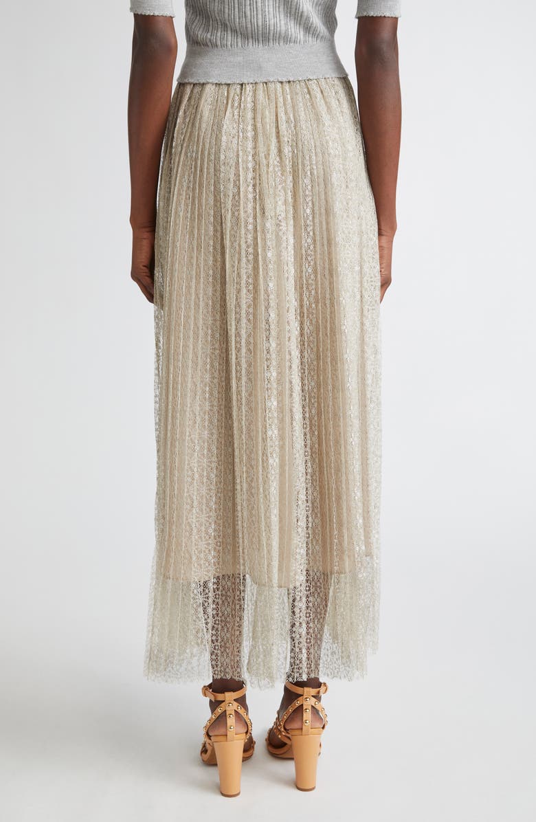 Ulla Johnson Maren Lace Pleated Maxi Skirt, Alternate, color, Sterling Silver