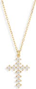 ARGENTO VIVO Cubic Zirconia 18K Gold Cross Pendant Necklace