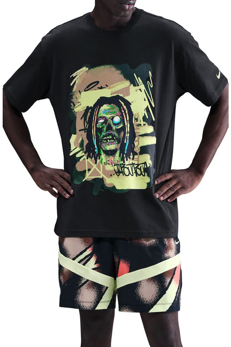 Ja Morant Max90 Zombie Graphic T-Shirt, Main, color, BLACK