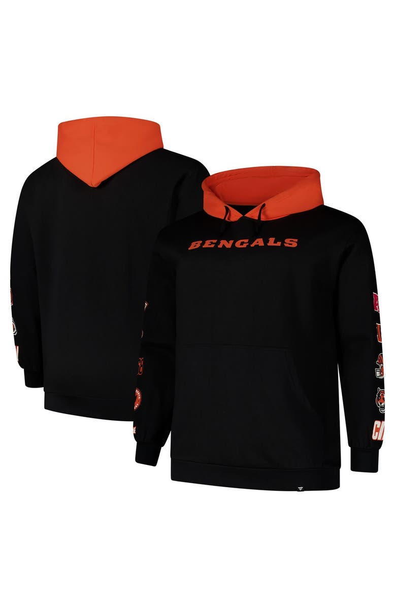 FANATICS Men's Fanatics Black Cincinnati Bengals Big & Tall Patched Out Pullover Hoodie, Main, color, 