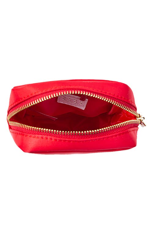 Bloc Bags Mini Bow Cosmetics Bag In Red/red Stripe