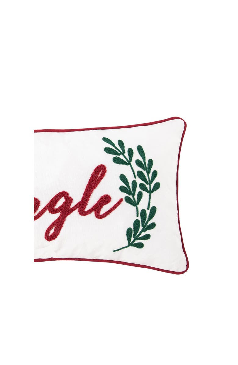 C&F Home "Jingle" Christmas Sprig Mini Accent Throw Pillow 12" x 24", Alternate, color, Red
