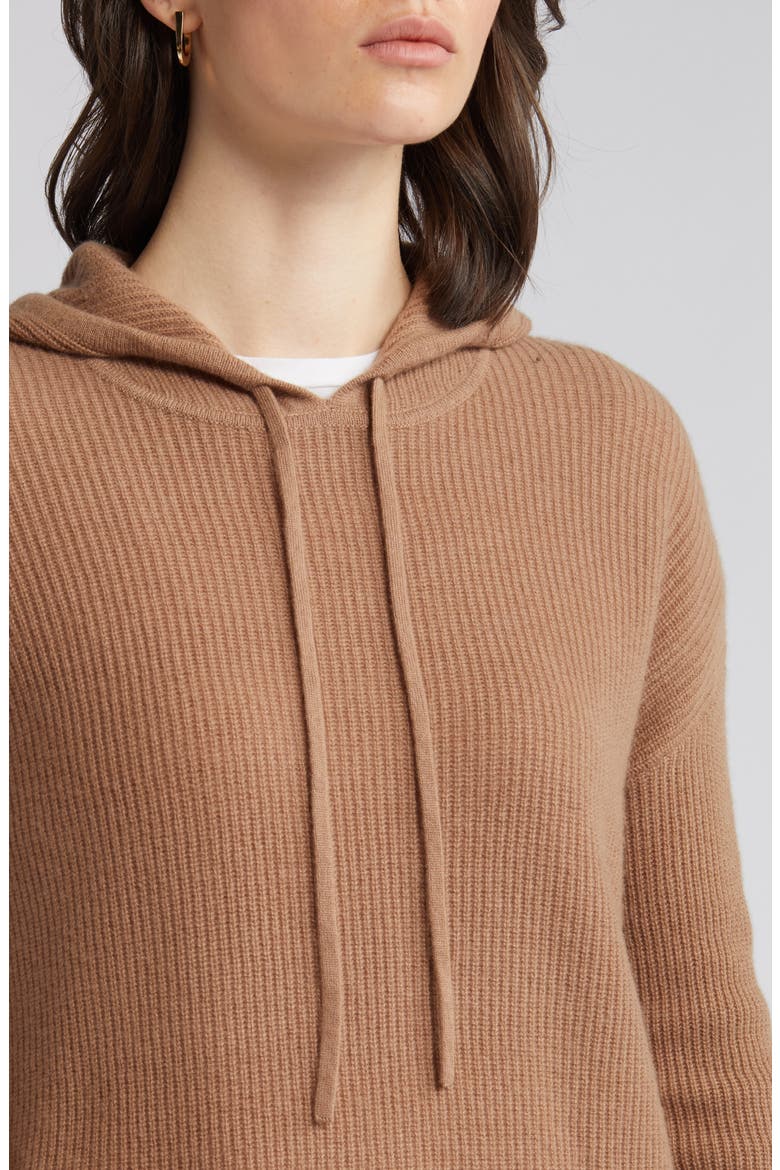 Wool & Cashmere Knit Hoodie, Alternate, color, TAN SMOKE