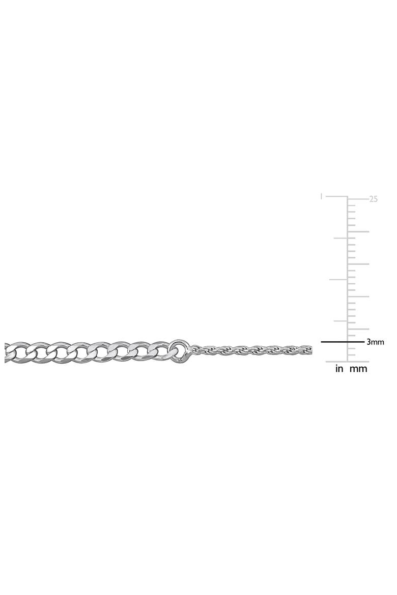Sterling Silver 1.5mm Rope & 3mm Curb Chain Necklace, Alternate, color, SILVER