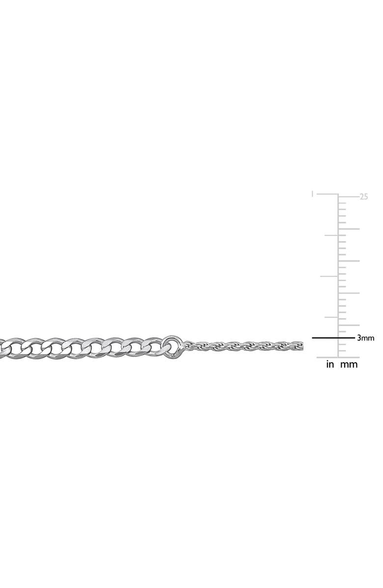 DELMAR Sterling Silver 1.5mm Rope & 3mm Curb Chain Necklace, Alternate, color, Silver