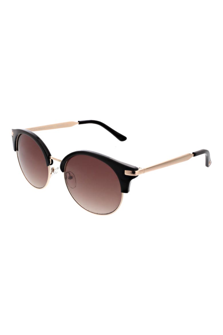 53mm Round Modern Sunglasses, Alternate, color, GOLD/ BLACK