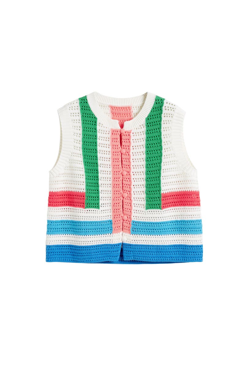 Chinti & Parker Cotton Capri Vest, Alternate, color, Cream