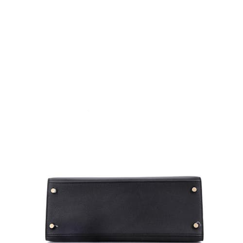 Pre-owned Hermes Hermes Kelly Handbag Black Epsom With Gold Hardware 28 In Black