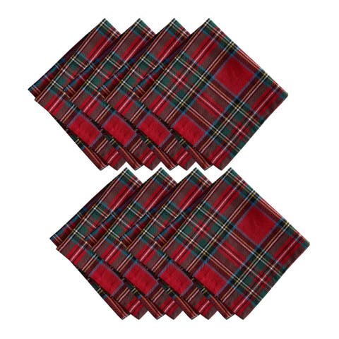 Stowe Tartan Holiday Plaid Cotton Napkins Set of 8