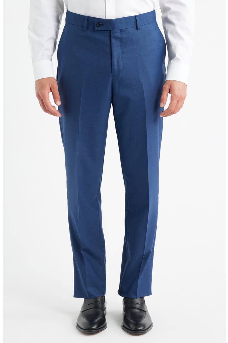 Modern Fit Medium Blue Textured Wool Blend Suit, Alternate, color, NAVY
