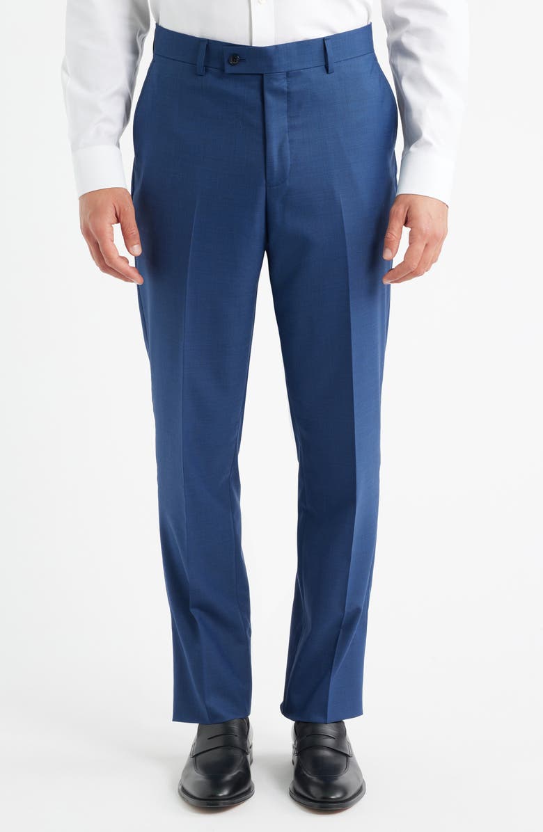 DANIEL HECHTER Modern Fit Medium Blue Textured Wool Blend Suit, Alternate, color, Navy