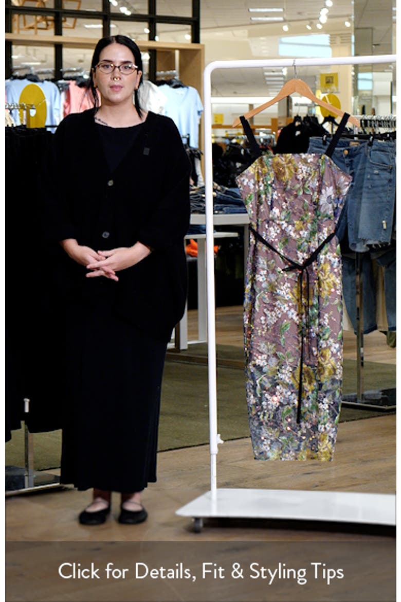 Embroidered Floral Sequin Cocktail Dress video