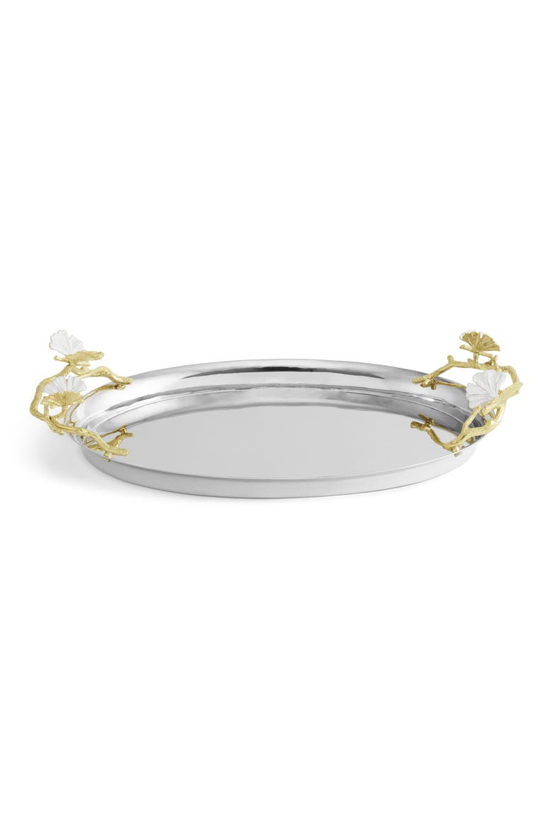 Butterfly Ginkgo Medium Tray, Alternate, color, SILVER