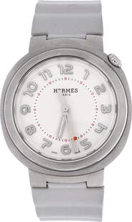 Pre-Owned Hermes Cut Automatic Watch Stainless Steel and Rubber 36