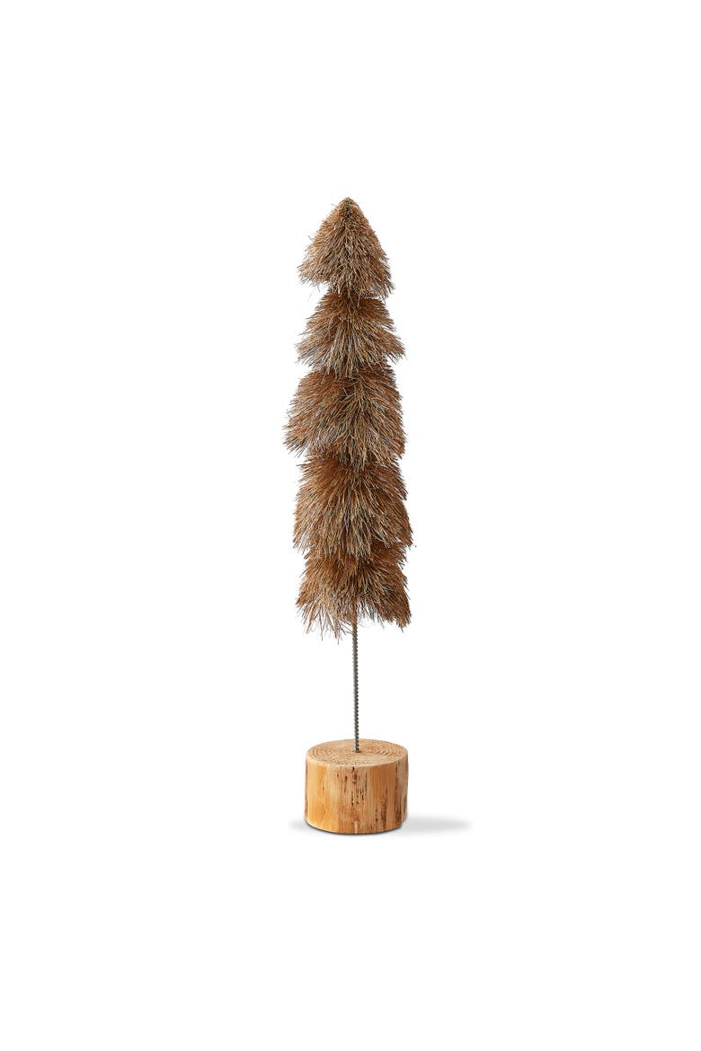 Large Taupe Sisal Tree Holiday Decorative Sculpture for Christmas, Main, color, Brown