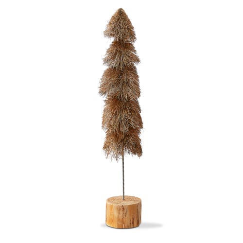 Tag Large Taupe Sisal Tree Holiday Decorative Sculpture For Christmas In Brown