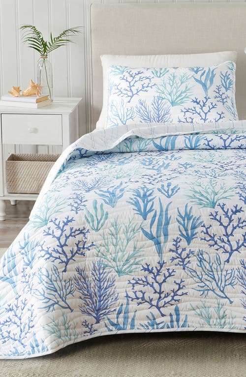 Woven & Weft Watercolor Coral Reversible Microfiber Quilt Set