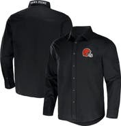 NFL X DARIUS RUCKER Men's NFL x Darius Rucker Collection by Fanatics Black Cleveland Browns Convertible Twill Long Sleeve Button-Up Shirt