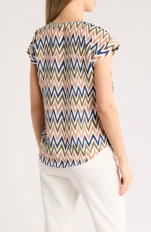 VINCE CAMUTO VINCE CAMUTO ZIGZAG CAP SLEEVE TOP