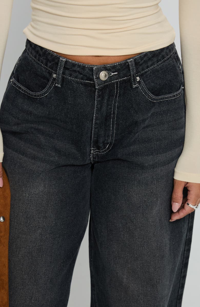 Princess Polly Naylor Baggy Wide Leg Jeans, Alternate, color, Grey Wash