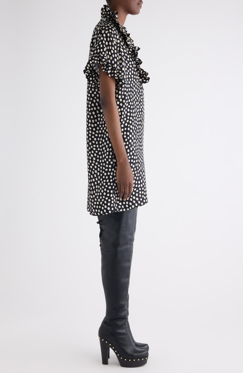 Chloé Polka Dot Jacquard Organic Silk Crêpe de Chine Minidress, Alternate, color, Black - Beige