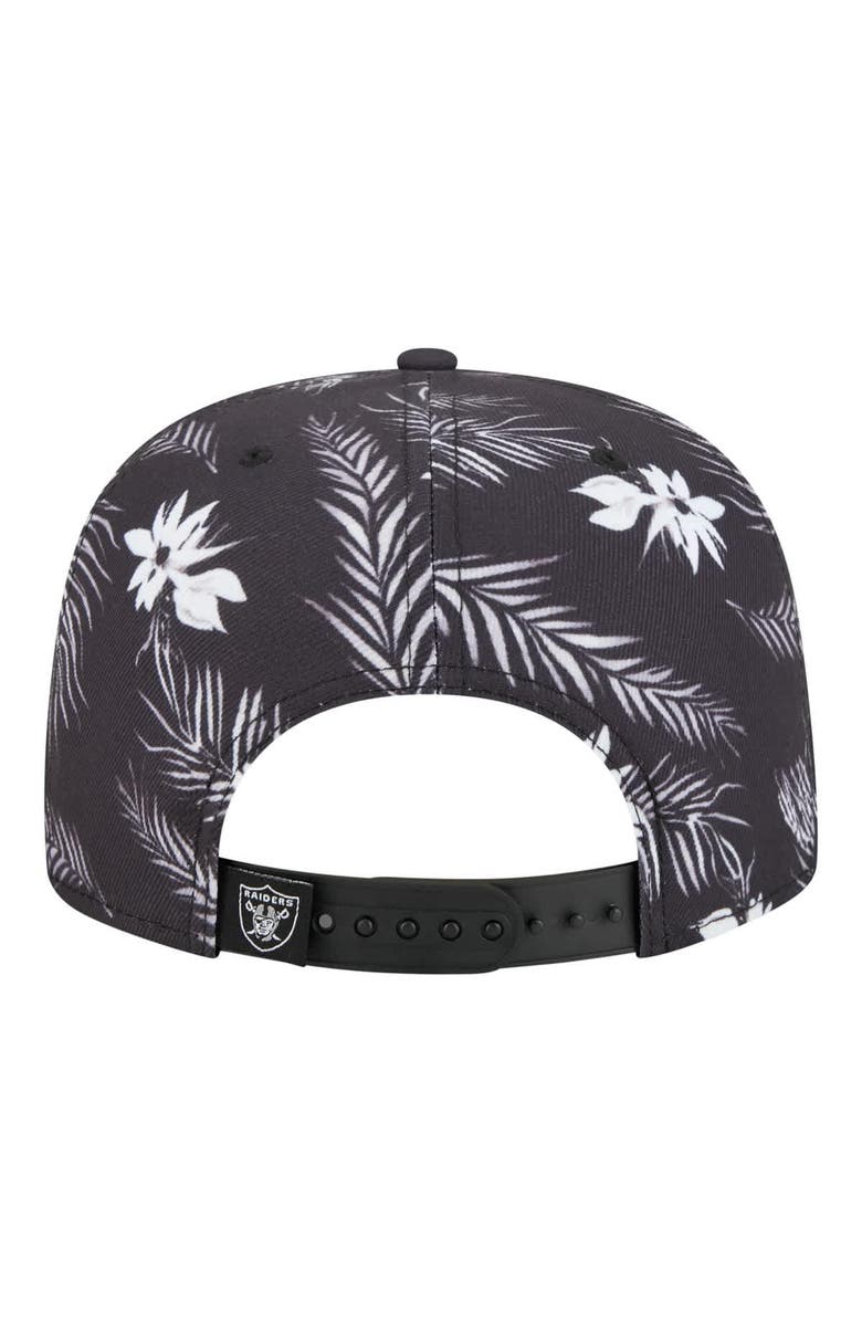 New Era Men's New Era Black Las Vegas Raiders Palm Print A-Frame 9FIFTY Snapback Hat, Alternate, color, Black