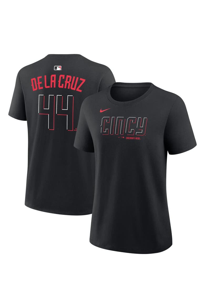 Women's Nike Elly De La Cruz Black Cincinnati Reds Name & Number T-Shirt, Main, color, Black