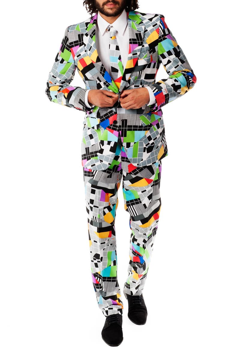 'Testival' Trim Fit Two-Piece Suit with Tie, Main, color, MISCELLANEOUS