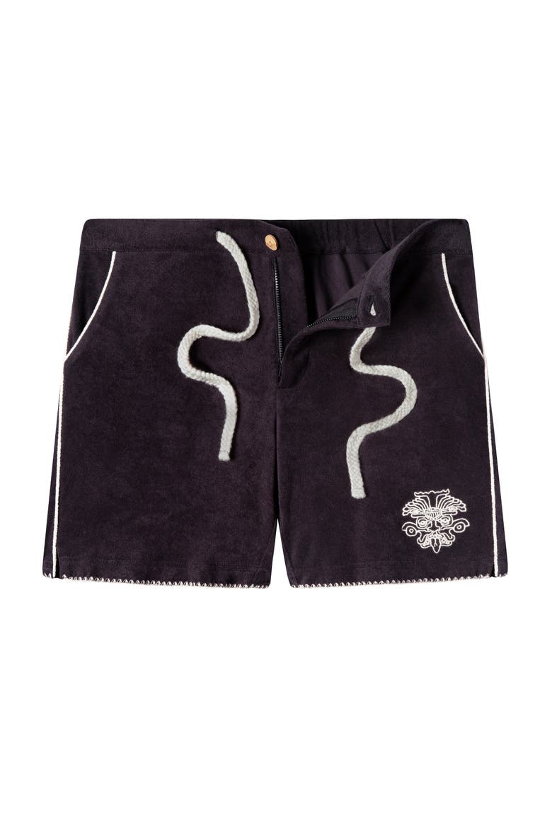 'Agua Mágica' Cabana Shorts, Alternate, color, Black