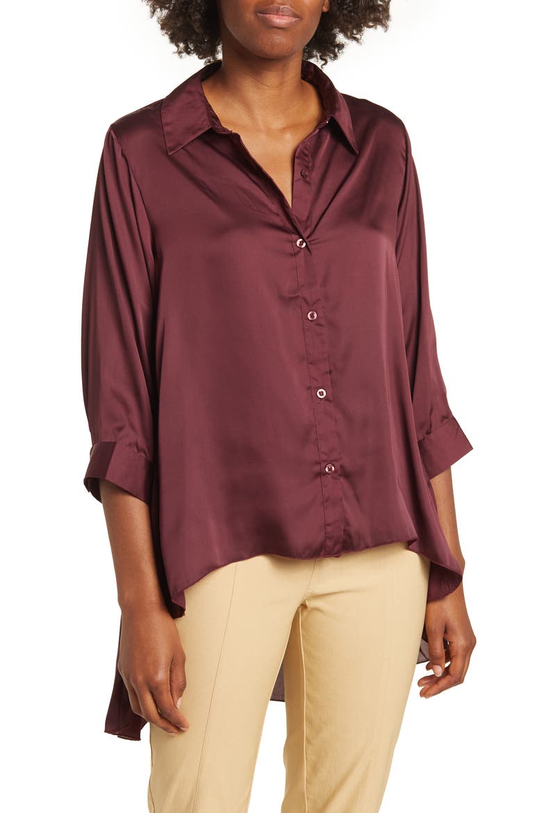 Louisiana High/Low Blouse, Main, color, PORT ROYALE