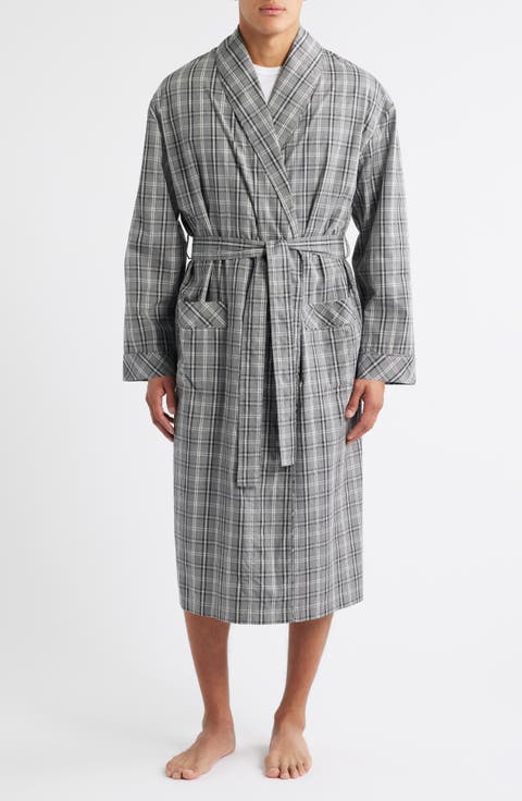 Ash Plaid Cotton Robe