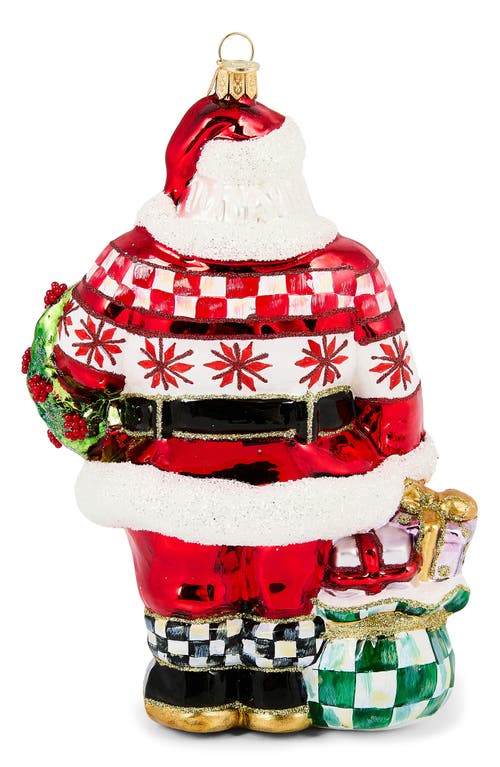 Mackenzie-childs Mackenzie Childs Cozy Sweater Santa Glass Ornament In Multi