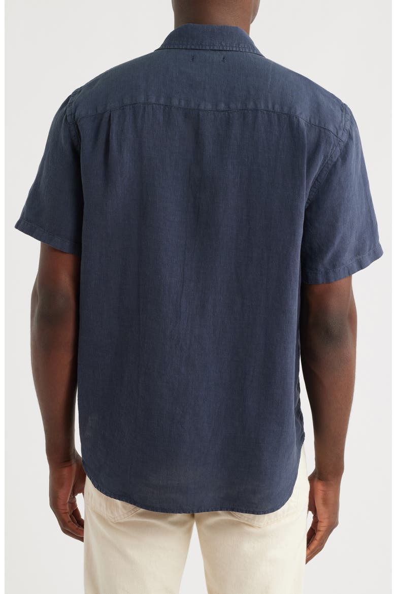 Short Sleeve Linen Shirt, Alternate, color, INK