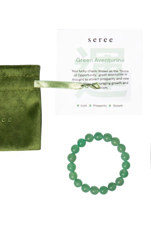 Manifest Collection Luck Green Crystal Beaded Bracelet