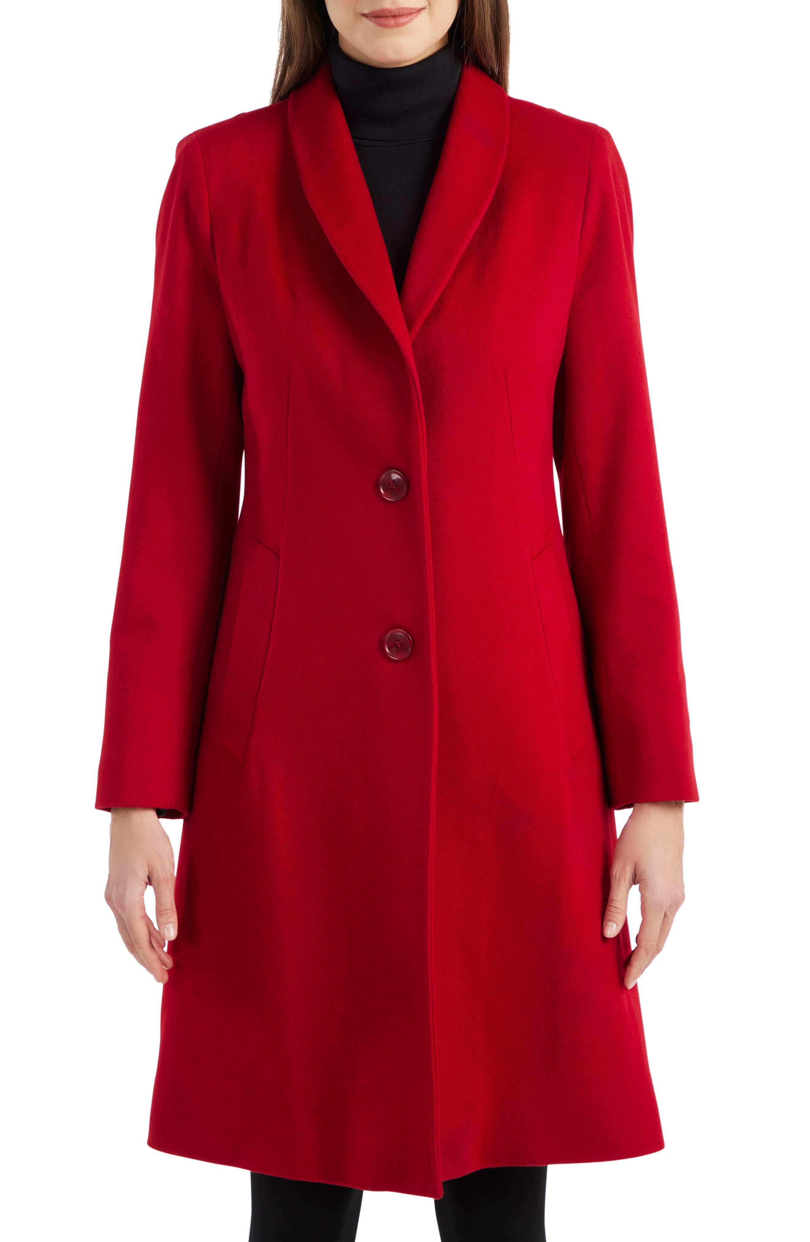 Sofia Cashmere Shawl Collar Wool Coat