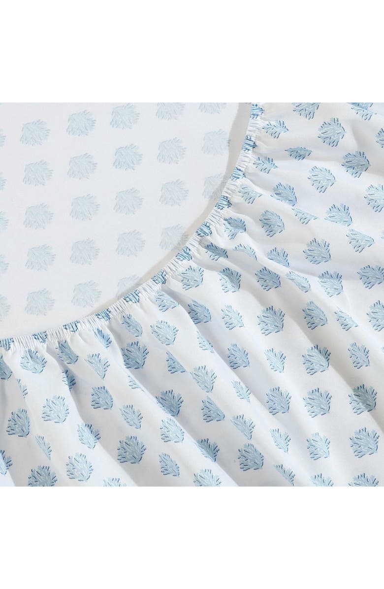 Nautica Coastal Coral Print Microfiber Sheet Set, Alternate, color, Lt-Pastel Blue