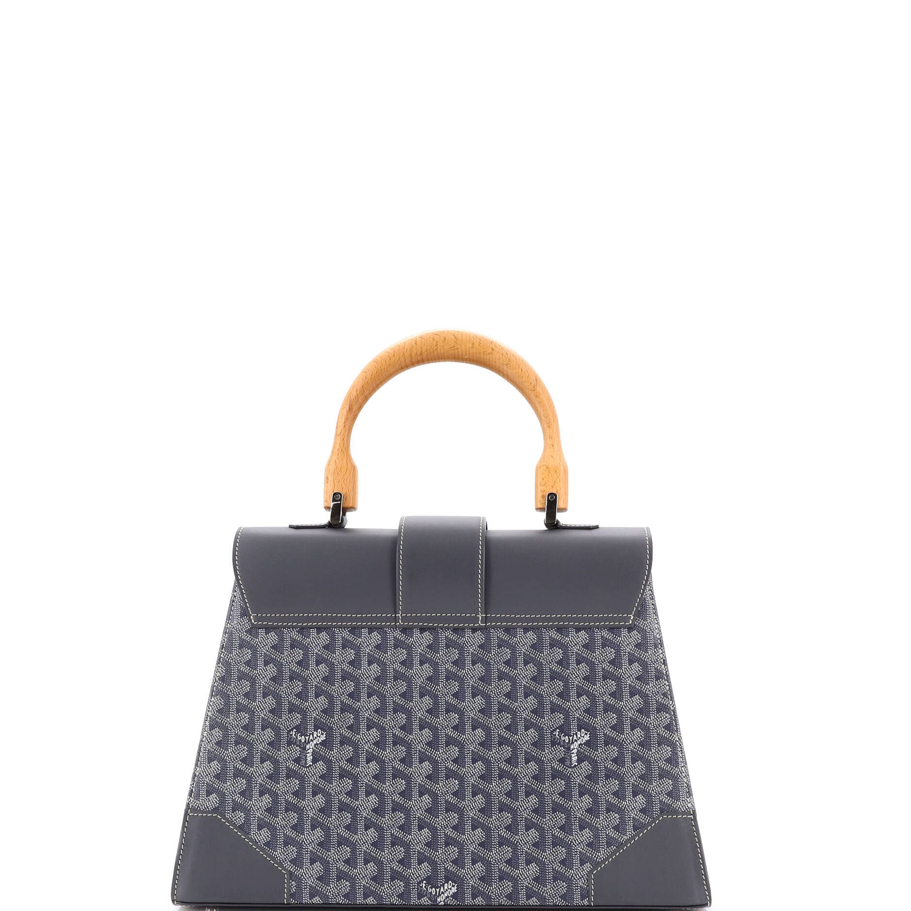 Pre-Owned Goyard Saigon Top Handle Bag Coated Canvas with Leather MM, Alternate, color, Gray