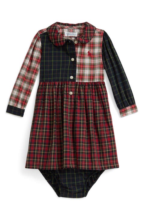 Patchwork Plaid Dress & Bloomers (Baby)