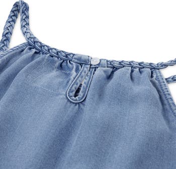 Kids' Chambray Tiered Halter Dress